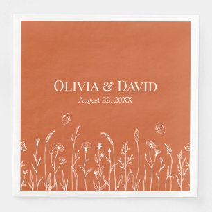 Guardanapo De Papel De Jantar Flores selvagens e Butterfiles Casamento Napkins