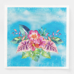 Guardanapo De Papel De Jantar Flores tropicais da selva - Aloha praia