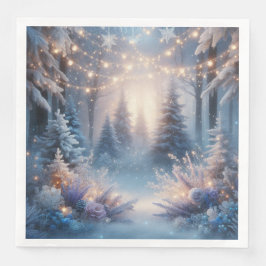 Guardanapo De Papel De Jantar Florestas de inverno em Foscos Jantam Napkins