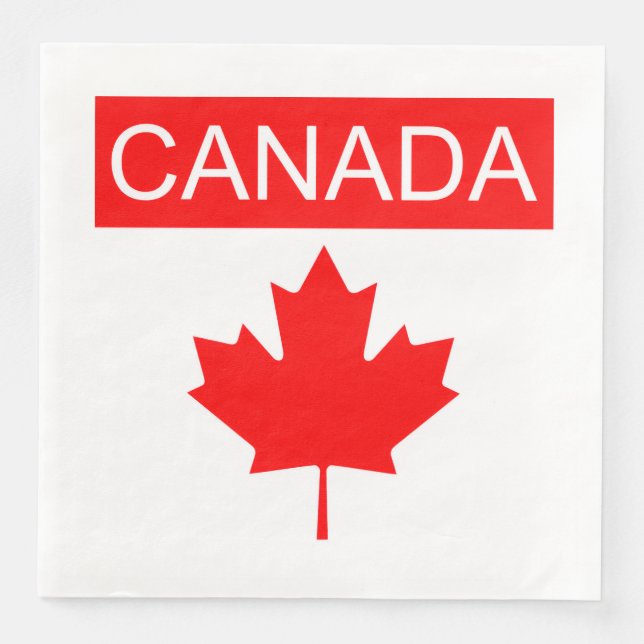 Guardanapo De Papel De Jantar Folha de Bordo do Canadá  (Frente)