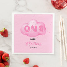 Fonte de Gato Fofo Nuvem Rosa Aquarela 1º Aniversá