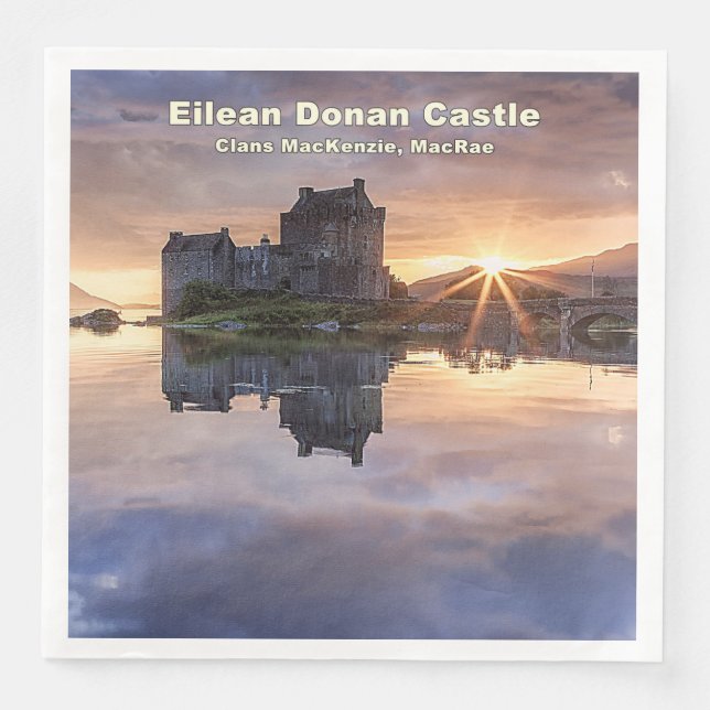 Guardanapo De Papel De Jantar Foto do Castelo Eilean Donan de Clãs MacKenzie Mac (Frente)