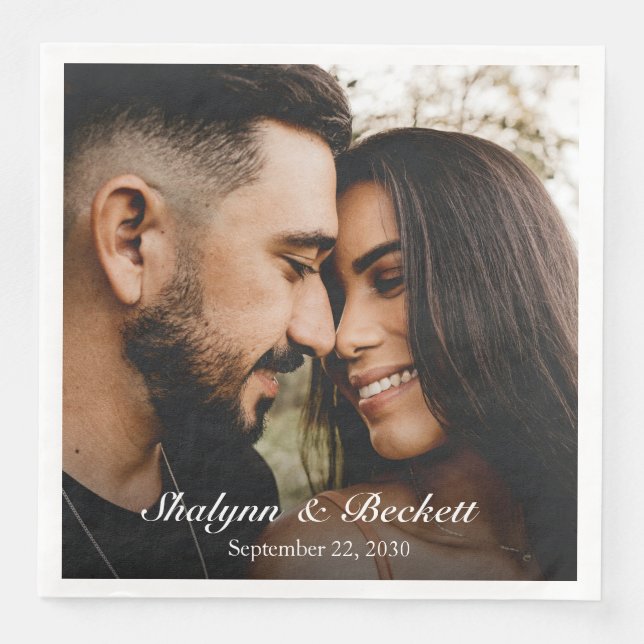 Guardanapo De Papel De Jantar Foto do Janto de ensaio moderno (Frente)