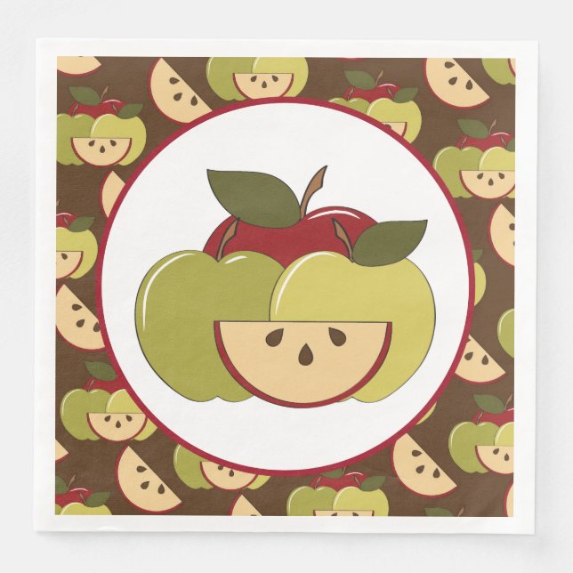 Guardanapo De Papel De Jantar Fragmentos de papel para frutas de maçã (Frente)