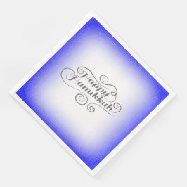 Guardanapo De Papel De Jantar Fundo Branco Azul de 2 tons Feliz Hanukkah