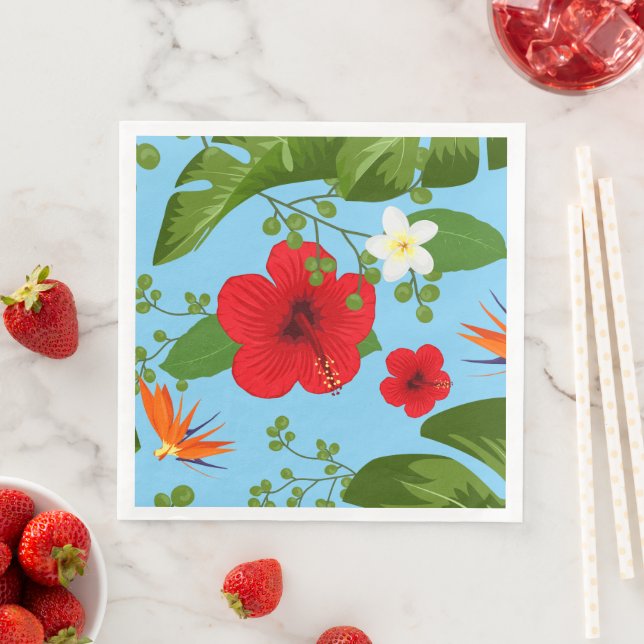 Guardanapo De Papel De Jantar Fundo das Flores Tropicais 12 (Insitu)