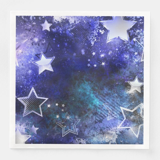 Guardanapo De Papel De Jantar Fundo de Espaço com Estrelas (Frente)