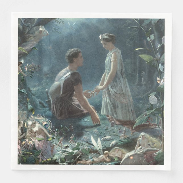 Guardanapo De Papel De Jantar Furries: Sonho de uma Noite de Verão de Shakespear (Frente)