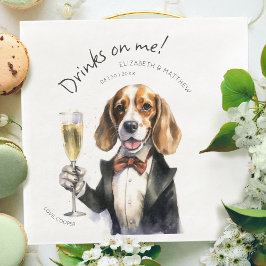 Guardanapo De Papel De Jantar Garçom Beagle Adorável Aquarela Personalizável