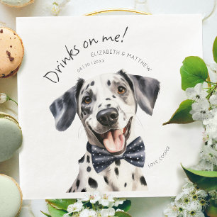Guardanapo De Papel De Jantar Garçom Dalmatian Jovial Aquarela Personalizável