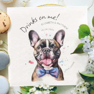 Guardanapo De Papel De Jantar Garçom French Bulldog Encantador Aquarela