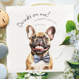 Guardanapo De Papel De Jantar Garçom French Bulldog Encantador Aquarela