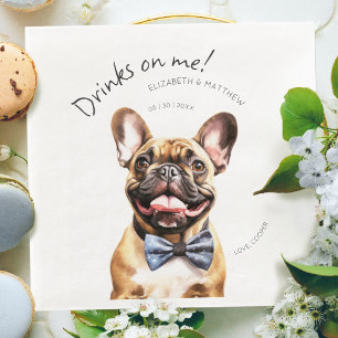 Guardanapo De Papel De Jantar Garçom French Bulldog Encantador Aquarela
