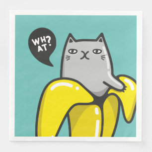 Guardanapo De Papel De Jantar Gato na banana