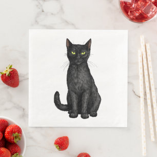 Guardanapo De Papel De Jantar Gato negro