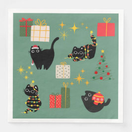 Guardanapo De Papel De Jantar Gatos engraçados de Natal
