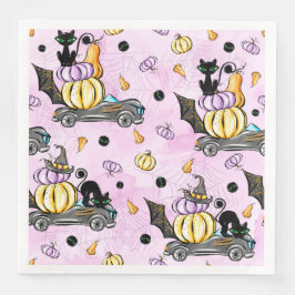 GUARDANAPO DE PAPEL DE JANTAR GATOS NEGROS DE COR PRETA COM CARROS DE CORRIDA