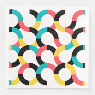 Guardanapo De Papel De Jantar Geométrica moderna, colorida, alegre, divertida