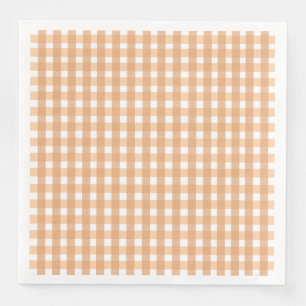 Guardanapo De Papel De Jantar Gingham: Peachy