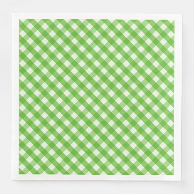 Guardanapo De Papel De Jantar Gingham Verde (Frente)