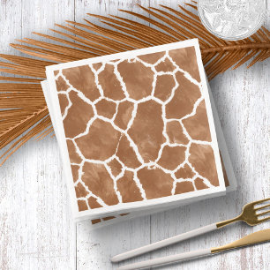 Guardanapo De Papel De Jantar Giraffe Skin Pattern Saddle Brown ID1152