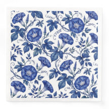 Glórias da Manhã Azul Cobalto Branco Estilo Delft