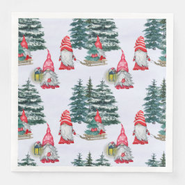 Guardanapo De Papel De Jantar Gnomos da Diversão de Inverno