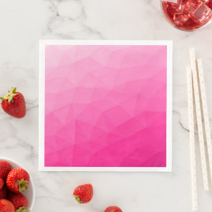 Guardanapo De Papel De Jantar Gradiente Rosa Quente Padrão de Malha Geométrica