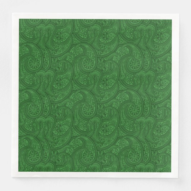 Guardanapo De Papel De Jantar Green Paisley (Frente)