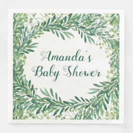 Guardanapo De Papel De Jantar Greenery deixa Chá de fraldas