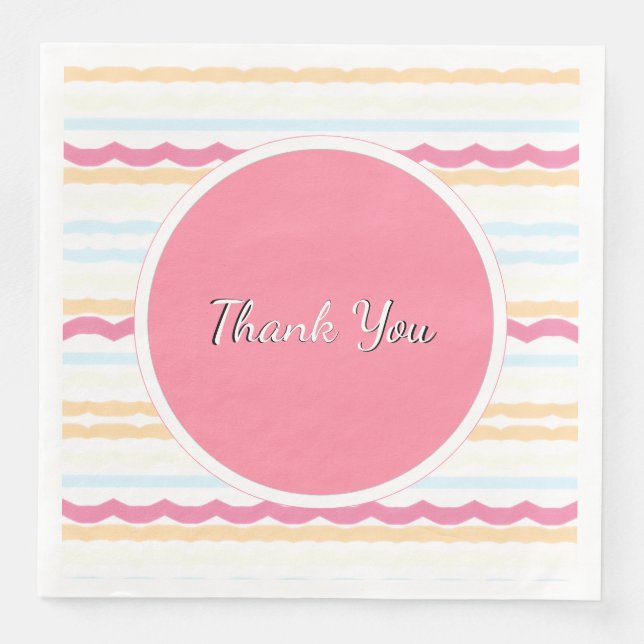 Guardanapo De Papel De Jantar Greve de Casamento de Praia Pastel (Frente)