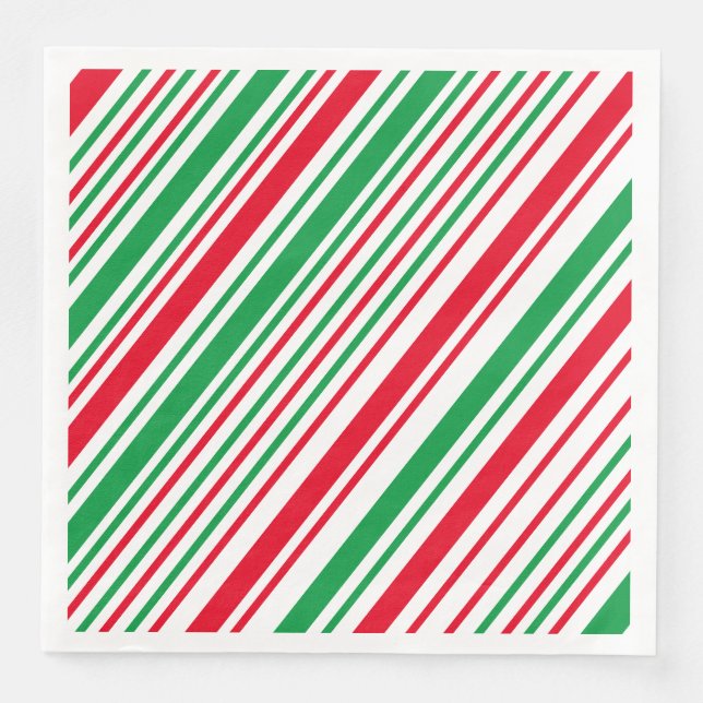 Guardanapo De Papel De Jantar Greve de Natal Verde Vermelho Branco (Frente)