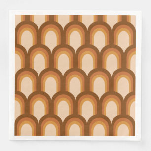 Guardanapo De Papel De Jantar Groovy Retro 70s - Design de padrão no casamento
