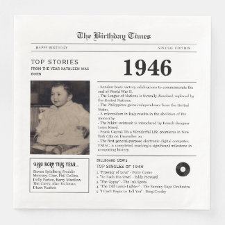 Guardanapo De Papel De Jantar Guardanapo de aniversário de jornal de 1946