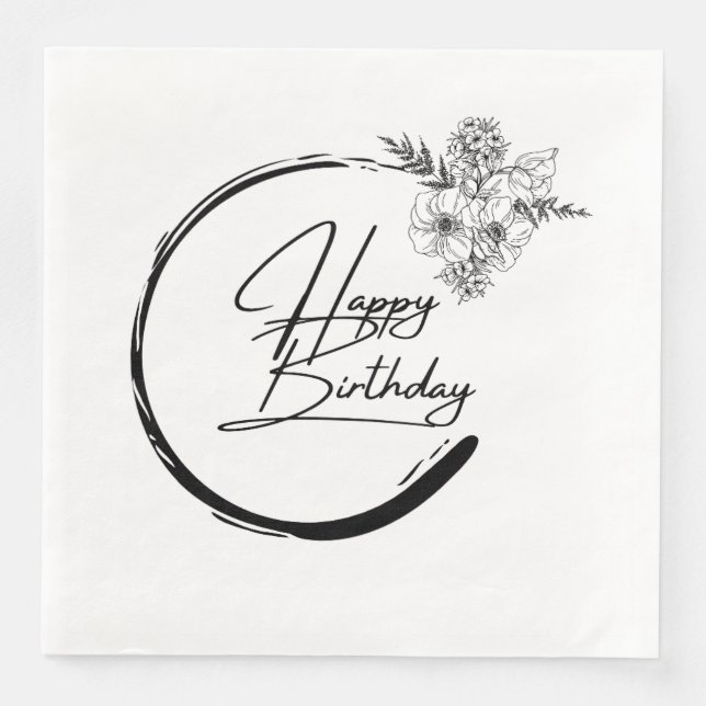 Guardanapo De Papel De Jantar Guardanapo de aniversário, guardanapo moderno (Frente)