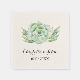 Guardanapo De Papel De Jantar guardanapo de casamento floral suculento com aquar