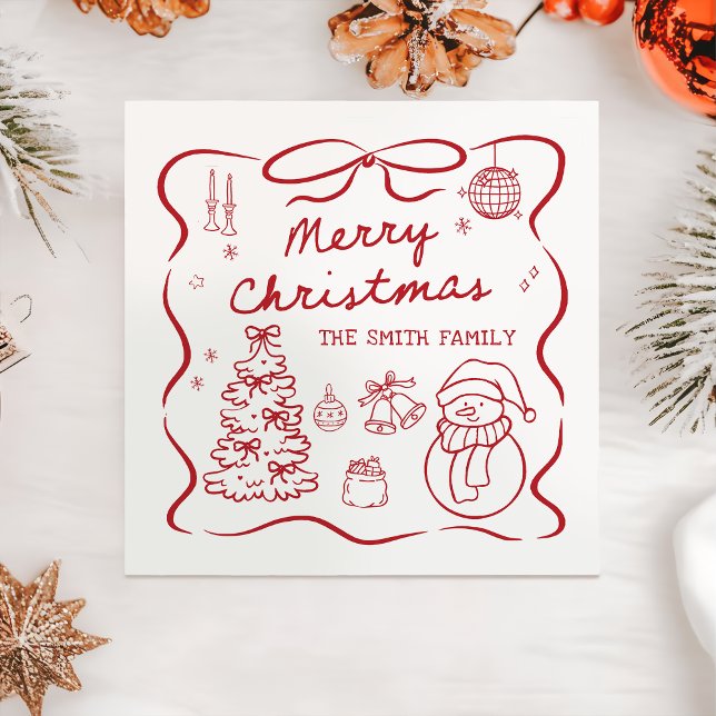 Guardanapo De Papel De Jantar Guardanapo de festa de Natal com laço caprichoso (Criador carregado)