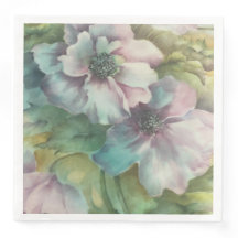 Guardanapo de Jantar Floral Elegante Aquarela Anêm