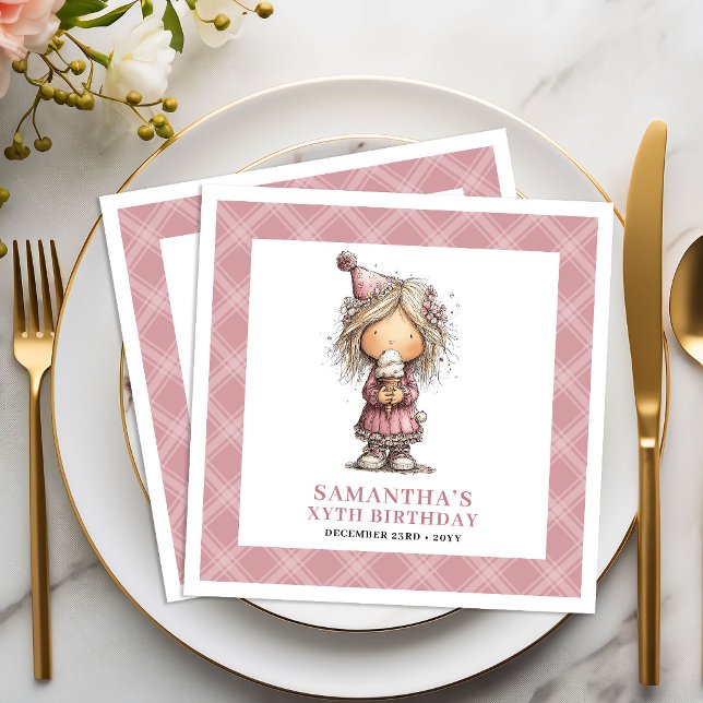 Guardanapo De Papel De Jantar Guardanapo Engraçado e Excêntrico para Menina de 2 (Kids 2nd Birthday Whimsy Funny Quirky Girl Napkin)