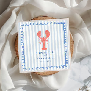 Guardanapo De Papel De Jantar Guarnição de lagosta Náutica Casamento Náutico