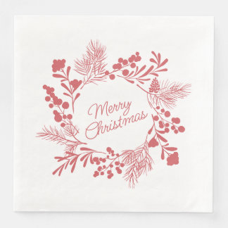 Guardanapo De Papel De Jantar Guirlanda de Natal Branca em Guardanapo – Decoraçã