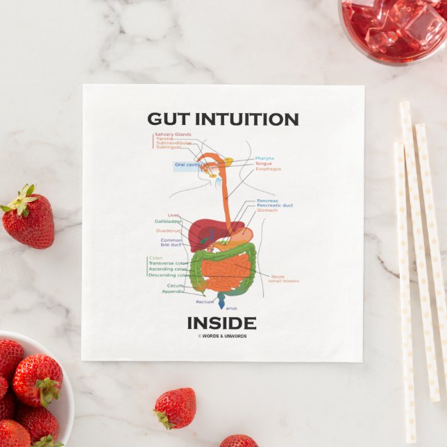 Guardanapo De Papel De Jantar Gut Intuition Inside Digestive System Humor (Insitu)