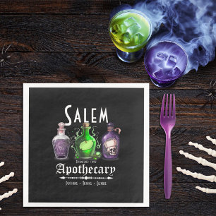 Guardanapo De Papel De Jantar Halloween Salem Apothary Potions Tonics Elixirs