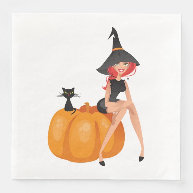 GUARDANAPO DE PAPEL DE JANTAR HALLOWEEN WITCH (Frente)