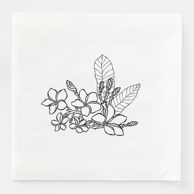 Guardanapo De Papel De Jantar Hawaiian Plumeria Party Napkins (Frente)