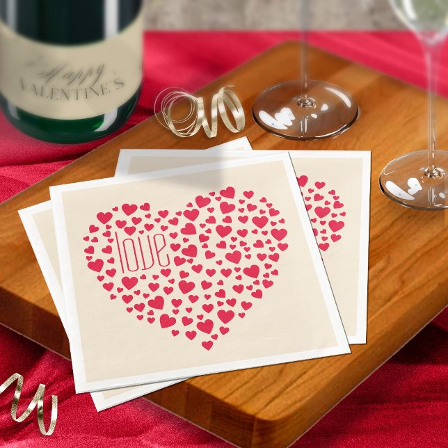 Guardanapo De Papel De Jantar Heart Cheio of Hearts Love Red ID733 (Criador carregado)