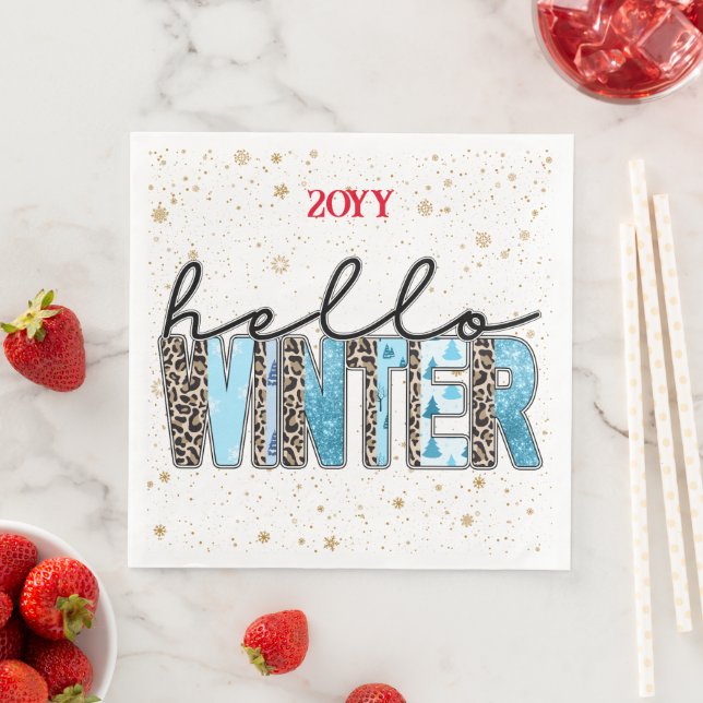 Guardanapo De Papel De Jantar Hello Winter Customize (Insitu)