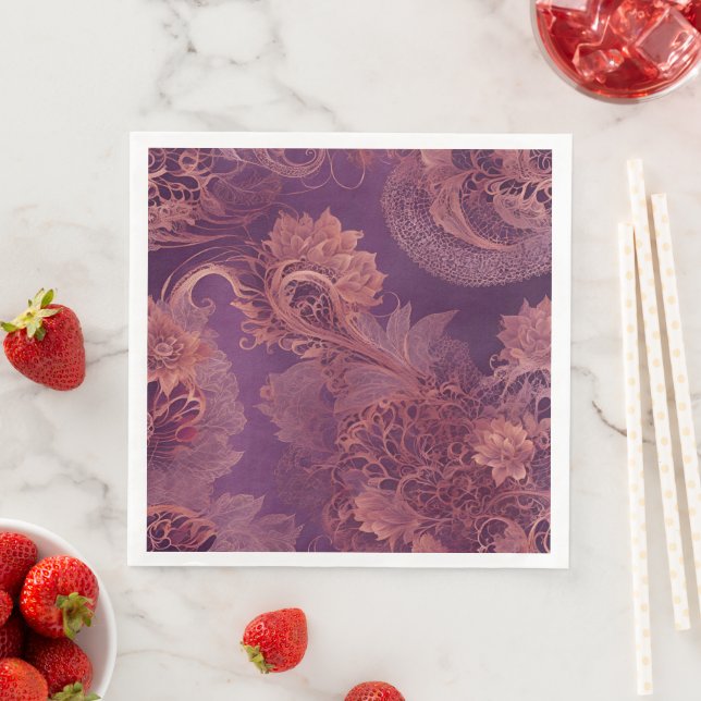 Guardanapo De Papel De Jantar Hey Rosegold Floral AI art  (Insitu)
