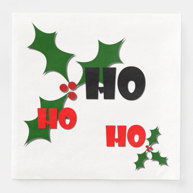 Guardanapo De Papel De Jantar Ho Ho MistletoPaper Napkins (Frente)