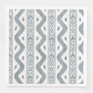 Guardanapo De Papel De Jantar Ikat Azul Desbotado, Listra Clássica de Mesa